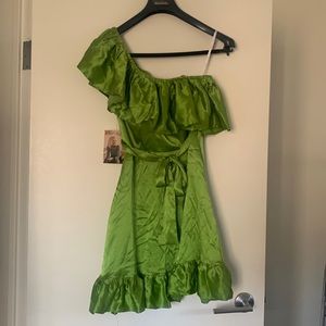 Betsey Johnson Green One Shoulder Dress Size 2